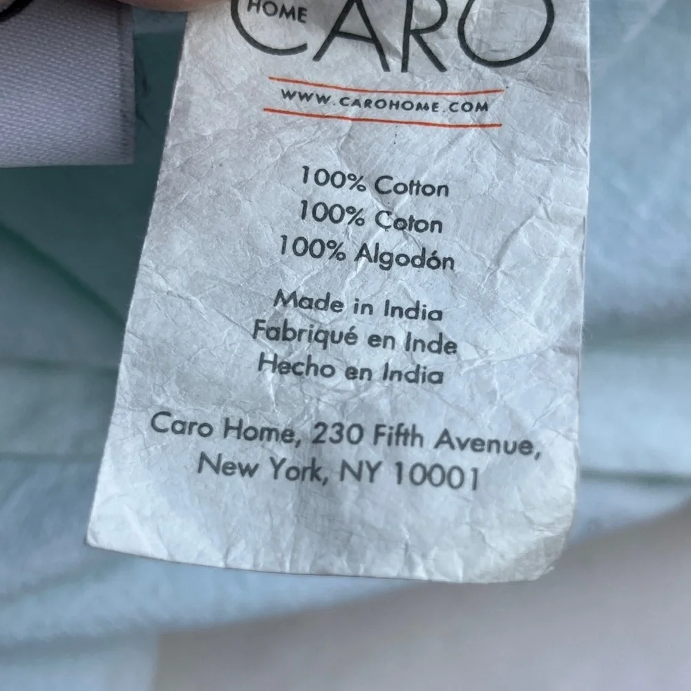 Caro Home 100% cotton shower curtain with woven accent blue, gray, white perfect